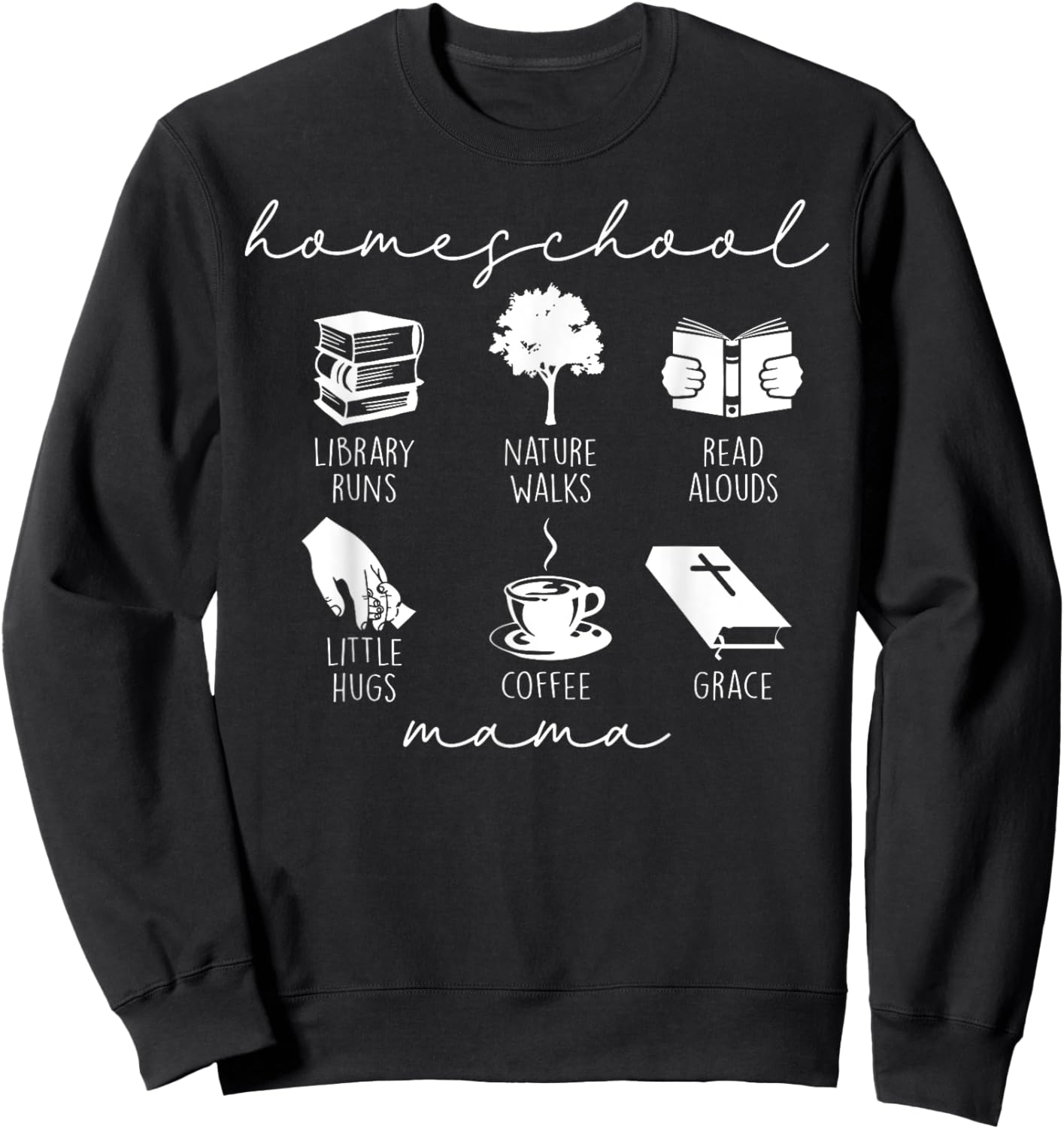 Christian Homeschool Mama Basket Nature Homeschool Mom Sweatshirt - Sweatshirt | Black