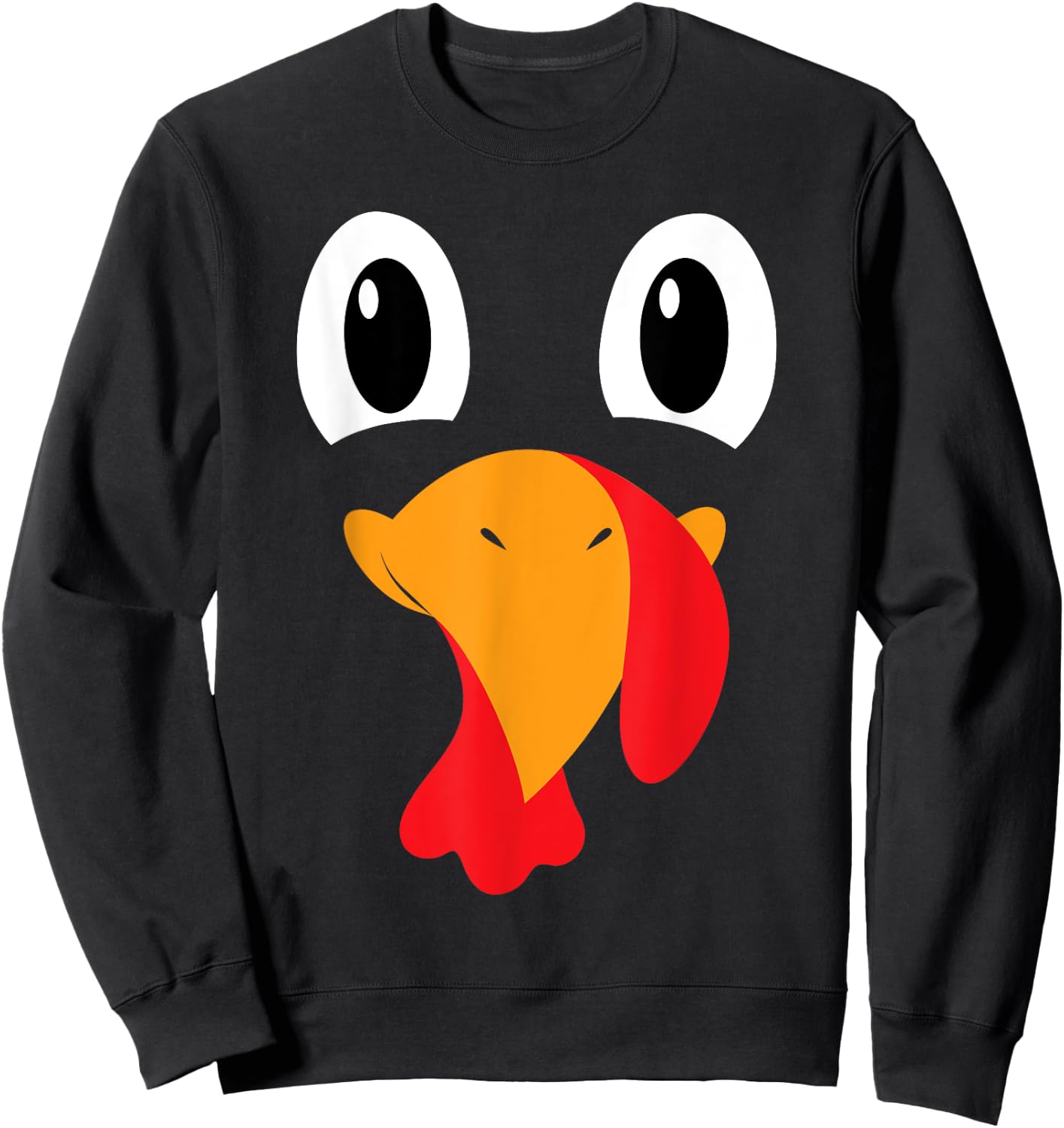 Turkey Face Kids Adult Funny Halloween Thanksgiving Sweatshirt - Sweatshirt | Black