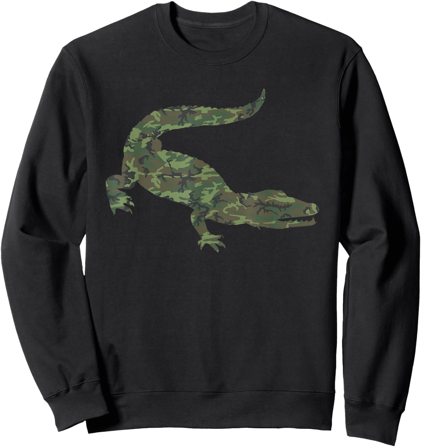 Military Alligator Camo Print US Crocodile Veteran Men Gift Sweatshirt - Sweatshirt | Black