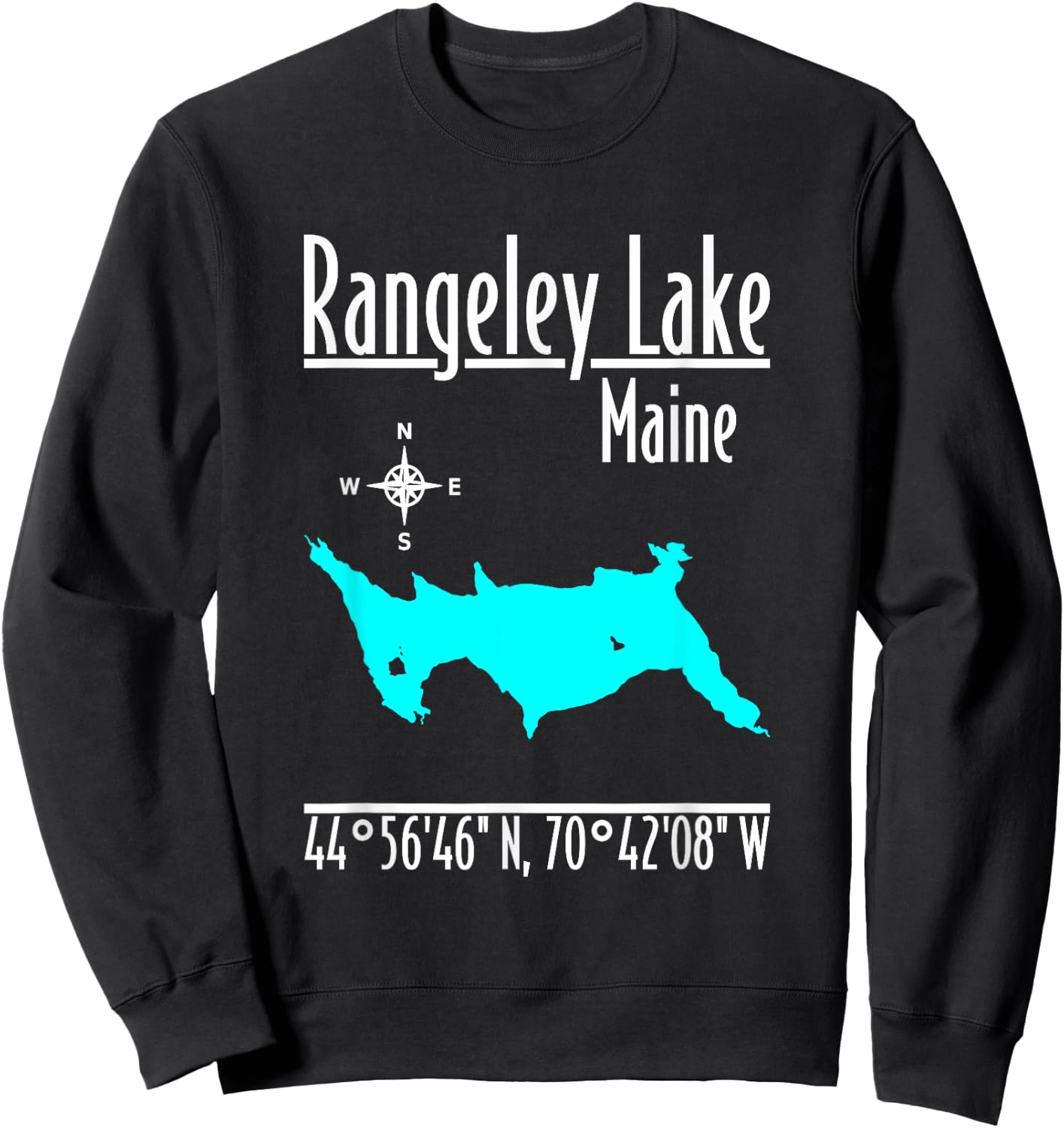 Modern Rangeley Lake - Maine Sweatshirt - Sweatshirt | Black