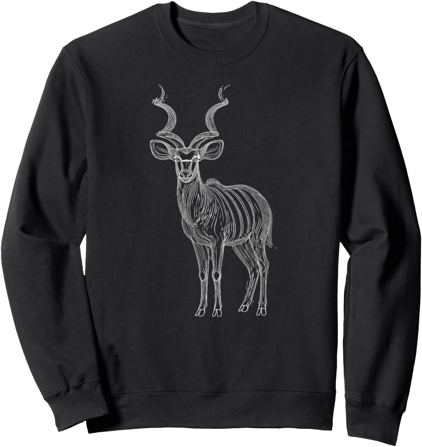 Line Art Kudu Antelope Kudus Sweatshirt - Sweatshirt | Black