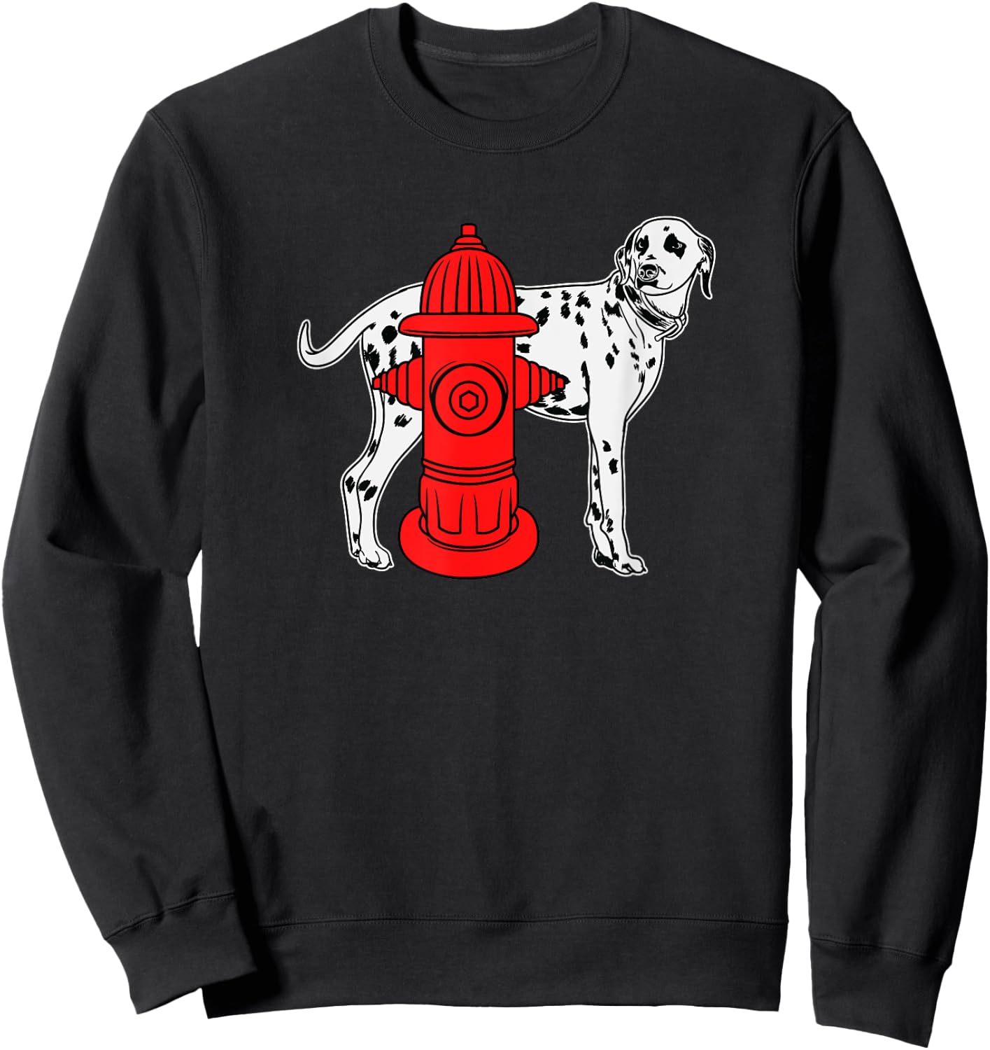 Fire Hydrant Shirt For Firefighters Dalmation Dog Mascot Women Girls Kids Sweatshirt - Sweatshirt | Black