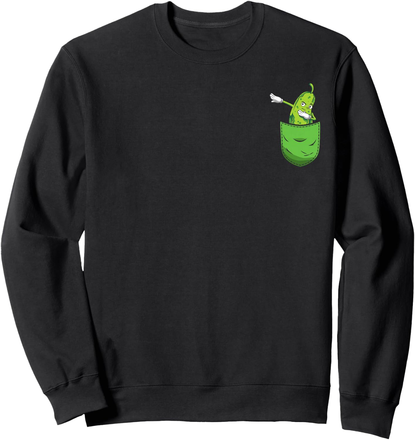Gürkchen Essiggurke Gemüse Süße Brusttasche Dabbing Gurke Sweatshirt - Sweatshirt | Black