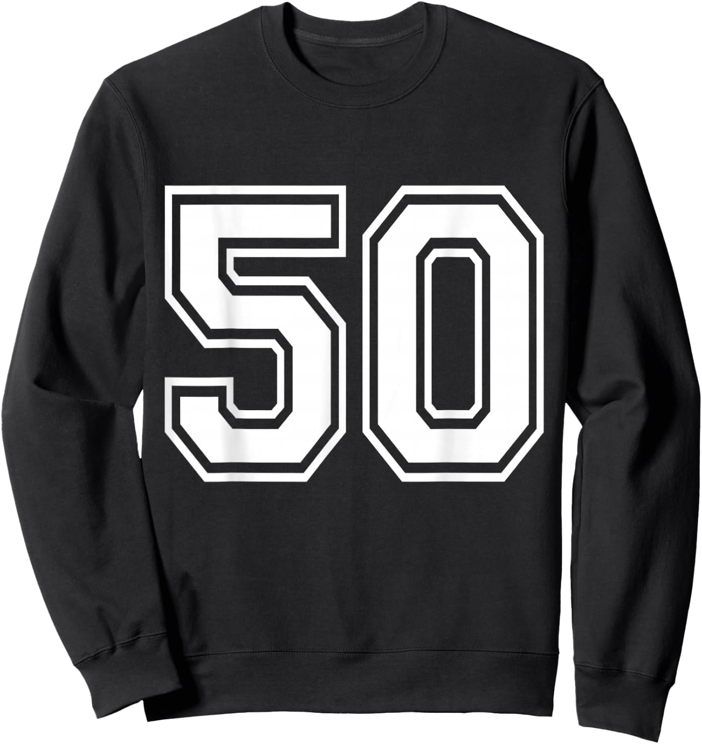 Number 50 Varsity Sports Team Jersey 50th Birthday 50 Years Sweatshirt - Sweatshirt | Black