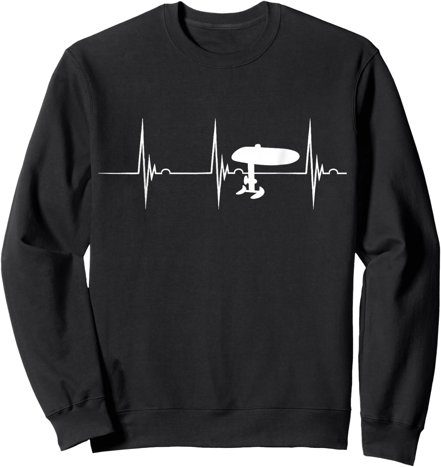 Elektrisches Hydrofoil Surfboard Efoil Heartbeat EKG Pulsfolie Sweatshirt - Sweatshirt | Black