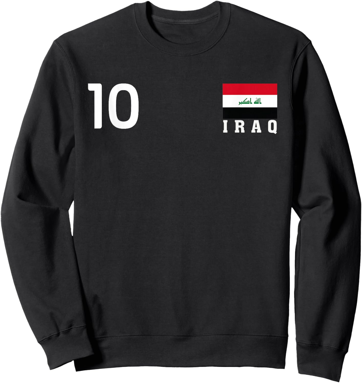 Iraq Number 10 National Flag Country Pride Heritage Sweatshirt - Sweatshirt | Black