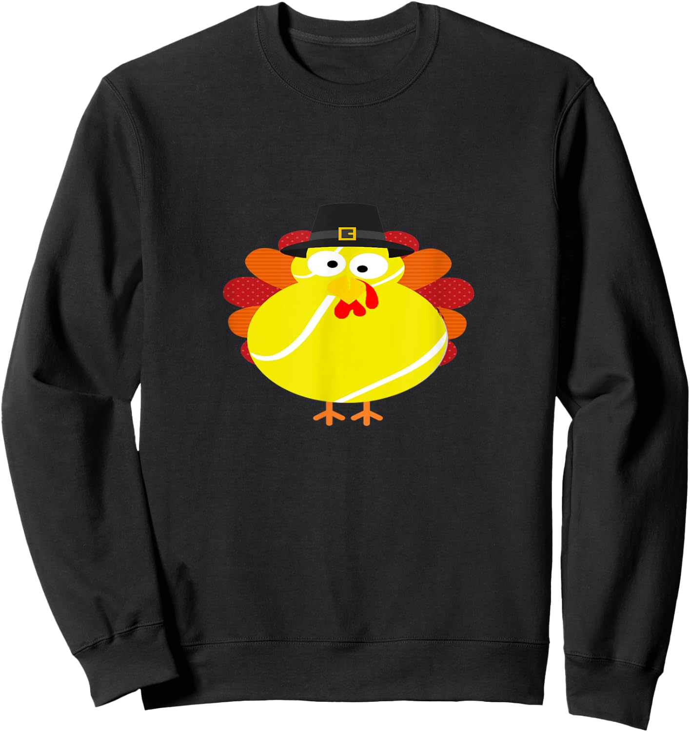Thanksgiving Turkey Tennis - Tennis Pilgrim Turkey Sweatshirt - Sweatshirt | Black