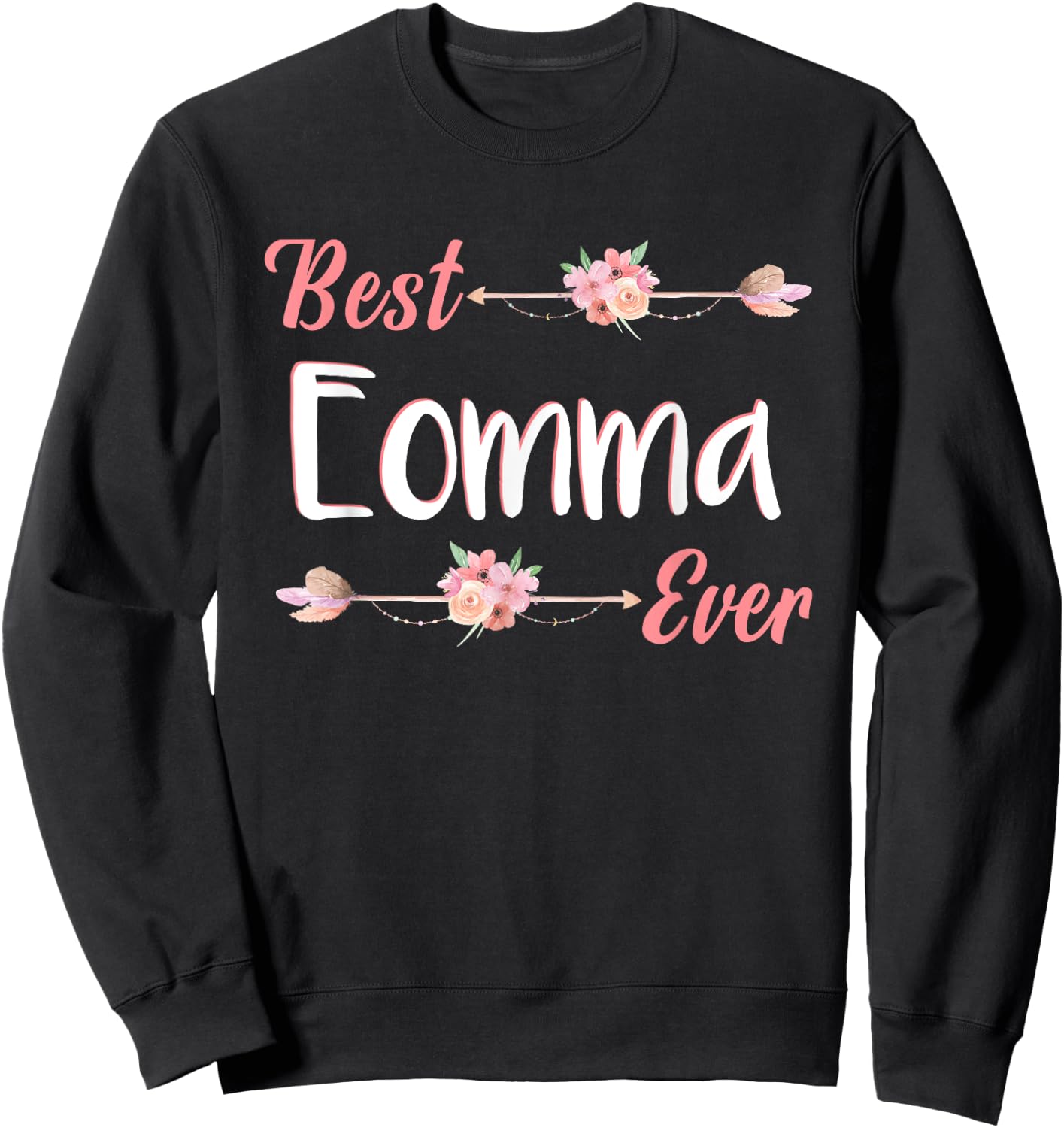 Best Eomma Ever Korean Mom Floral Mother's Day Sweatshirt - Sweatshirt | Black