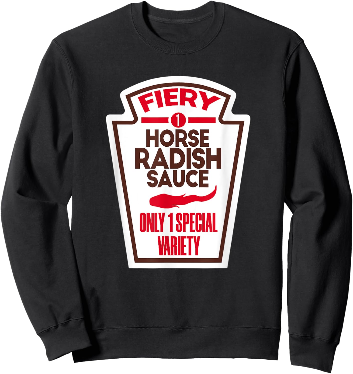 Funny Horseradish Sauce Halloween Costume Man Woman Sweatshirt - Sweatshirt | Black