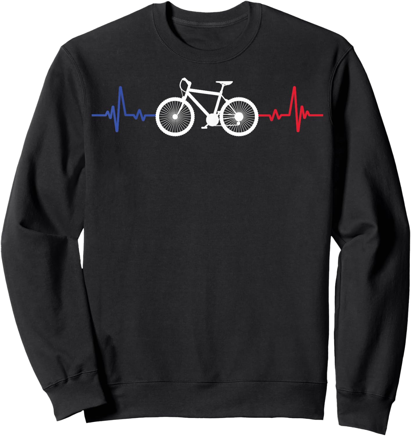 Bicycle Bike Cyclism Cycling Mtb Heartbeat Humour Sweatshirt - Sweatshirt | Black