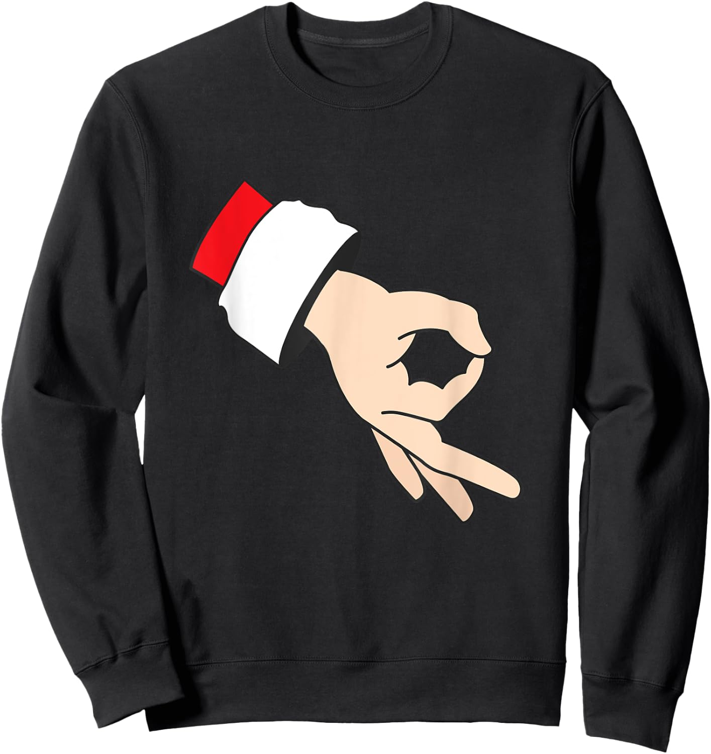 Circle Game Gotcha Inappropriate Christmas Santa Ok Hand Sweatshirt - Sweatshirt | Black