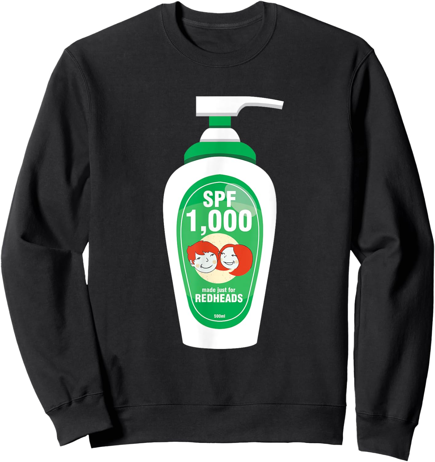 Funny Sarcastic Irish Ginger Redhead SPF 1000 Sunscreen Sweatshirt - Sweatshirt | Black