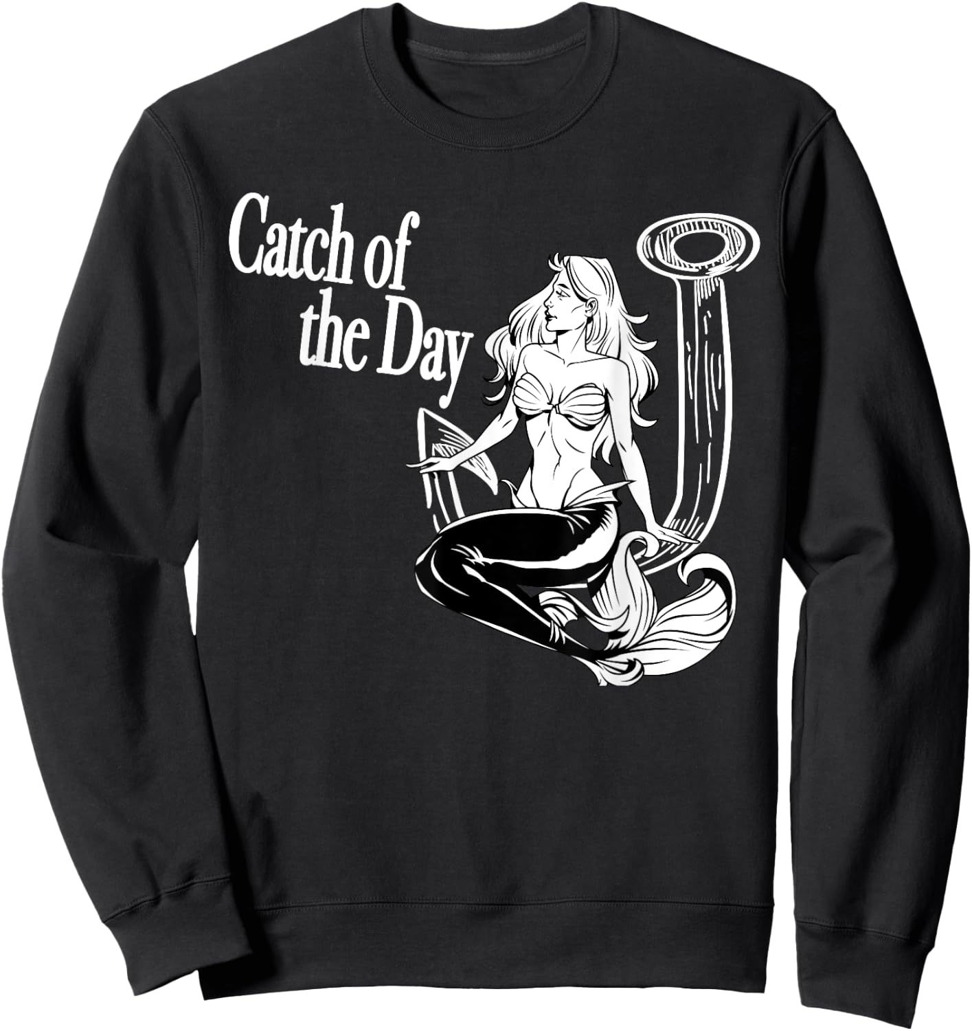 Catch of the Day - Fisher Design in Pin Up Girl Style Sweatshirt - Sweatshirt | Black