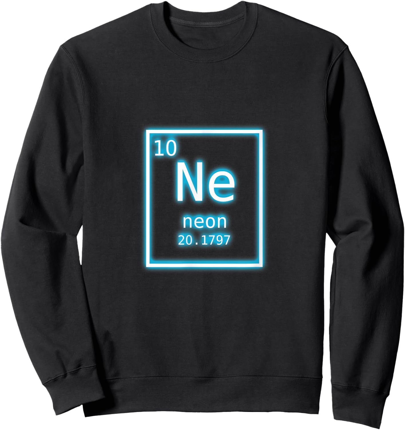 Neon Element Shirt Blue Periodic Table Nerd Funny Retro Gift Sweatshirt - Sweatshirt | Black