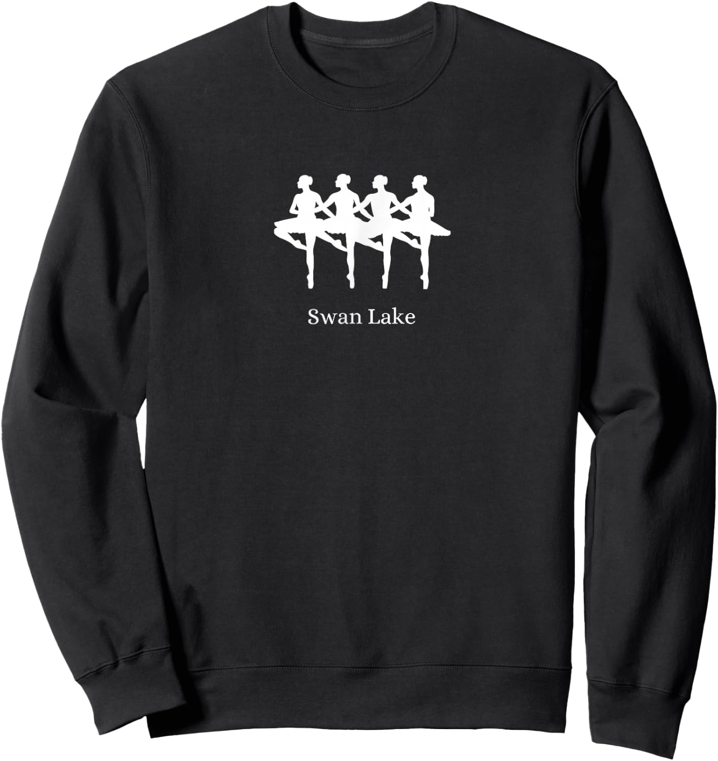 SWAN LAKE Ballet Dancer Ballerina White Big Little Swans Sweatshirt - Sweatshirt | Black