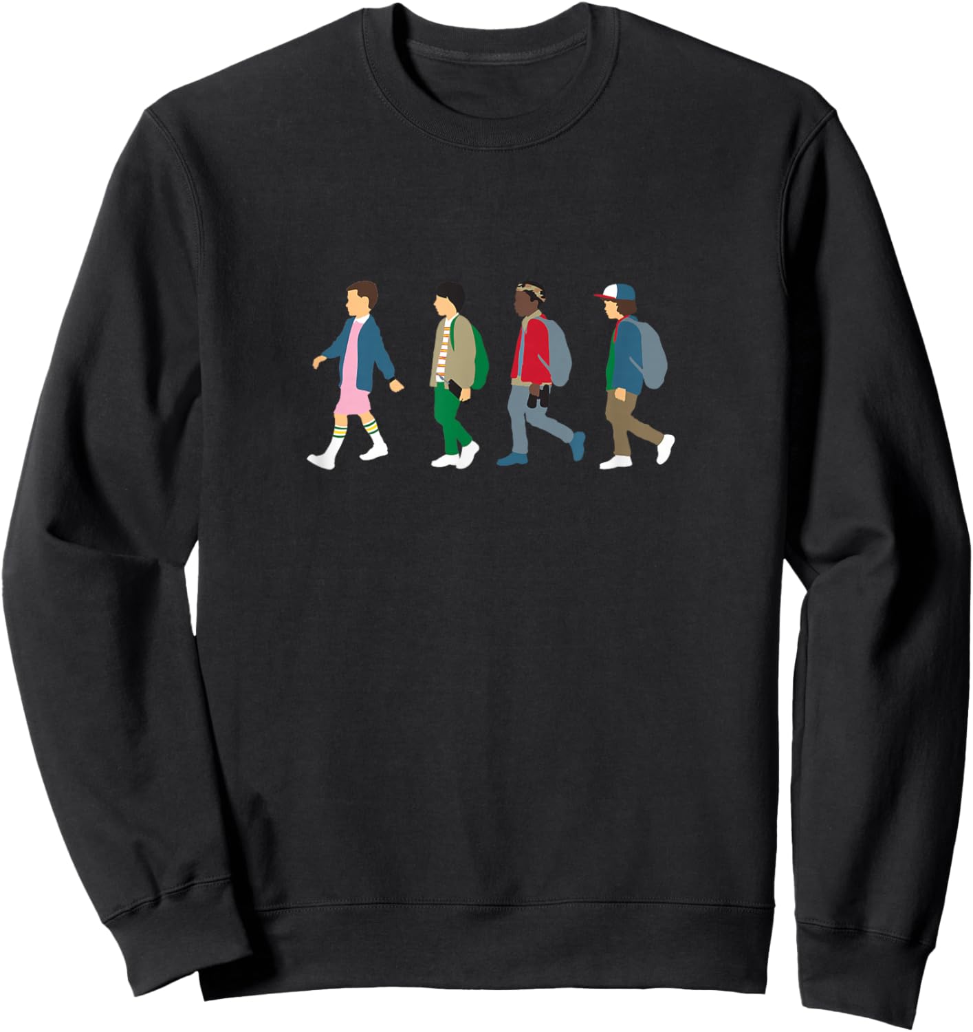 Stranger Things Eleven, Lucas, Mike & Dustin , black Sweatshirt - Sweatshirt | Black
