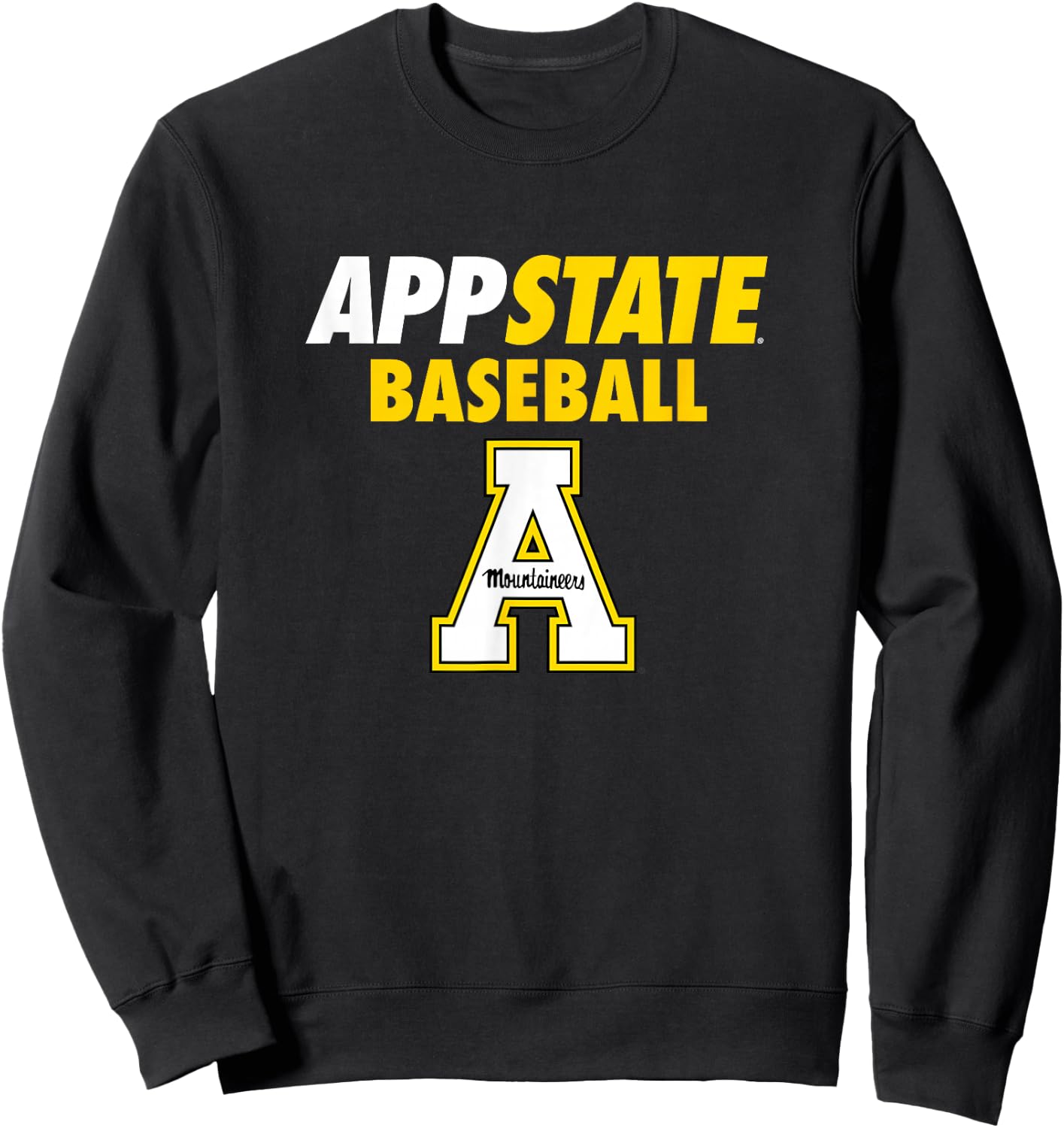 App State Baseball Mountaineers Sports Fan Sweatshirt - Sweatshirt | Black