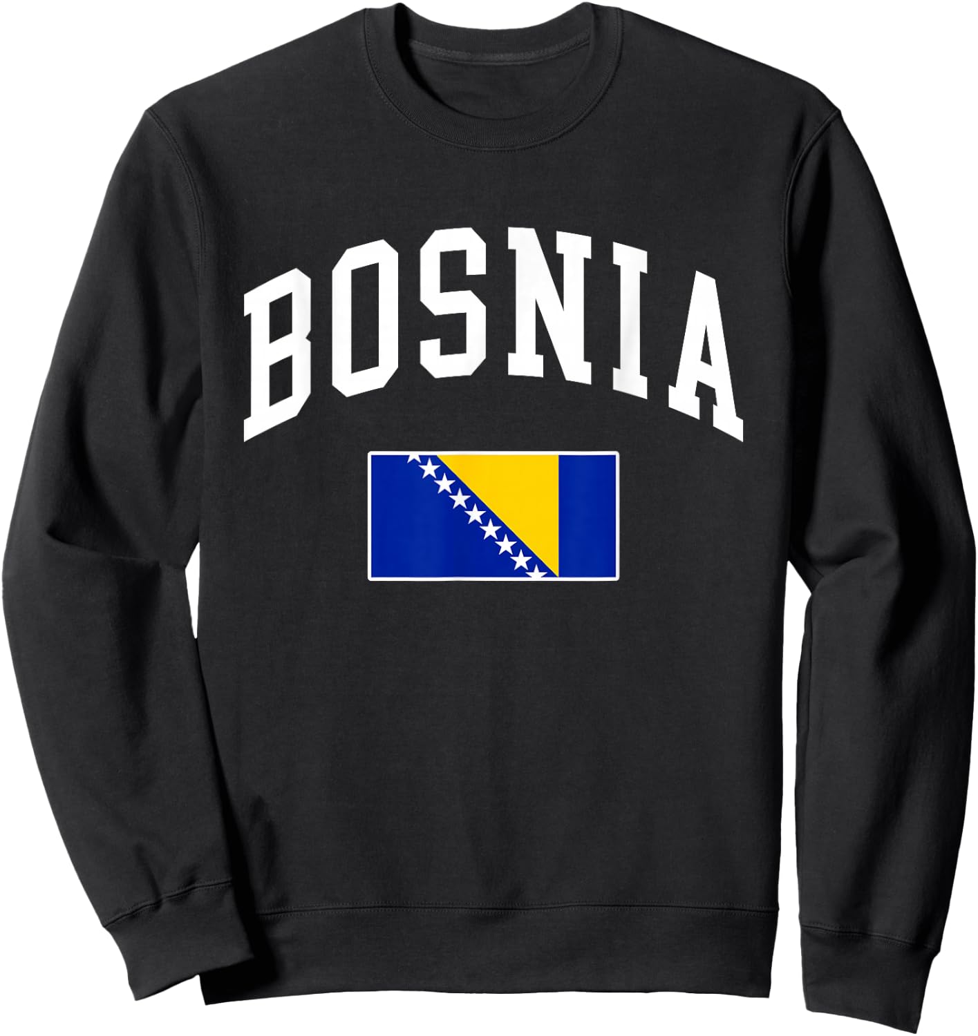 Bosnia and Herzegovina Flag Retro Vintage Classic Graphic Sweatshirt - Sweatshirt | Black