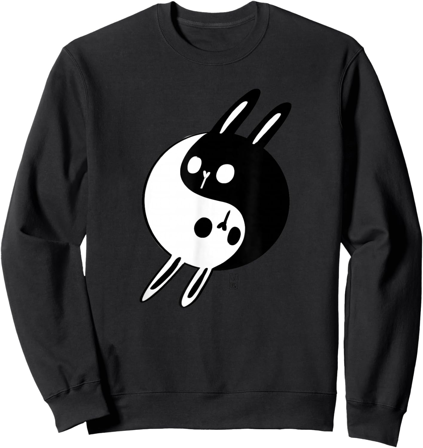Yin Yang Bunnie Lover Gift Cute Rabbits Sweatshirt - Sweatshirt | Black