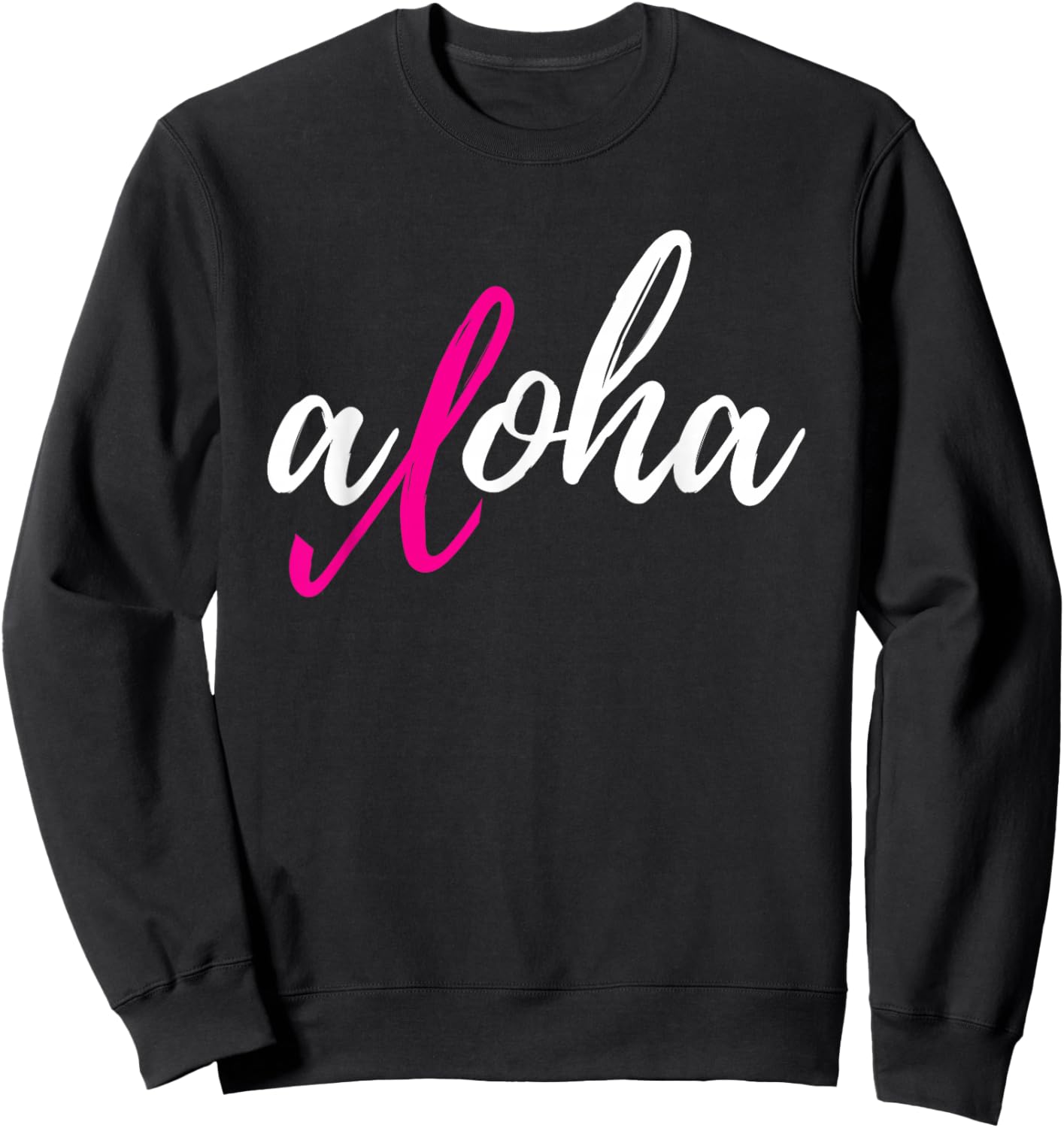Aloha Pink Ribbon Breast Cancer Awareness Sweatshirt - Sweatshirt | Black