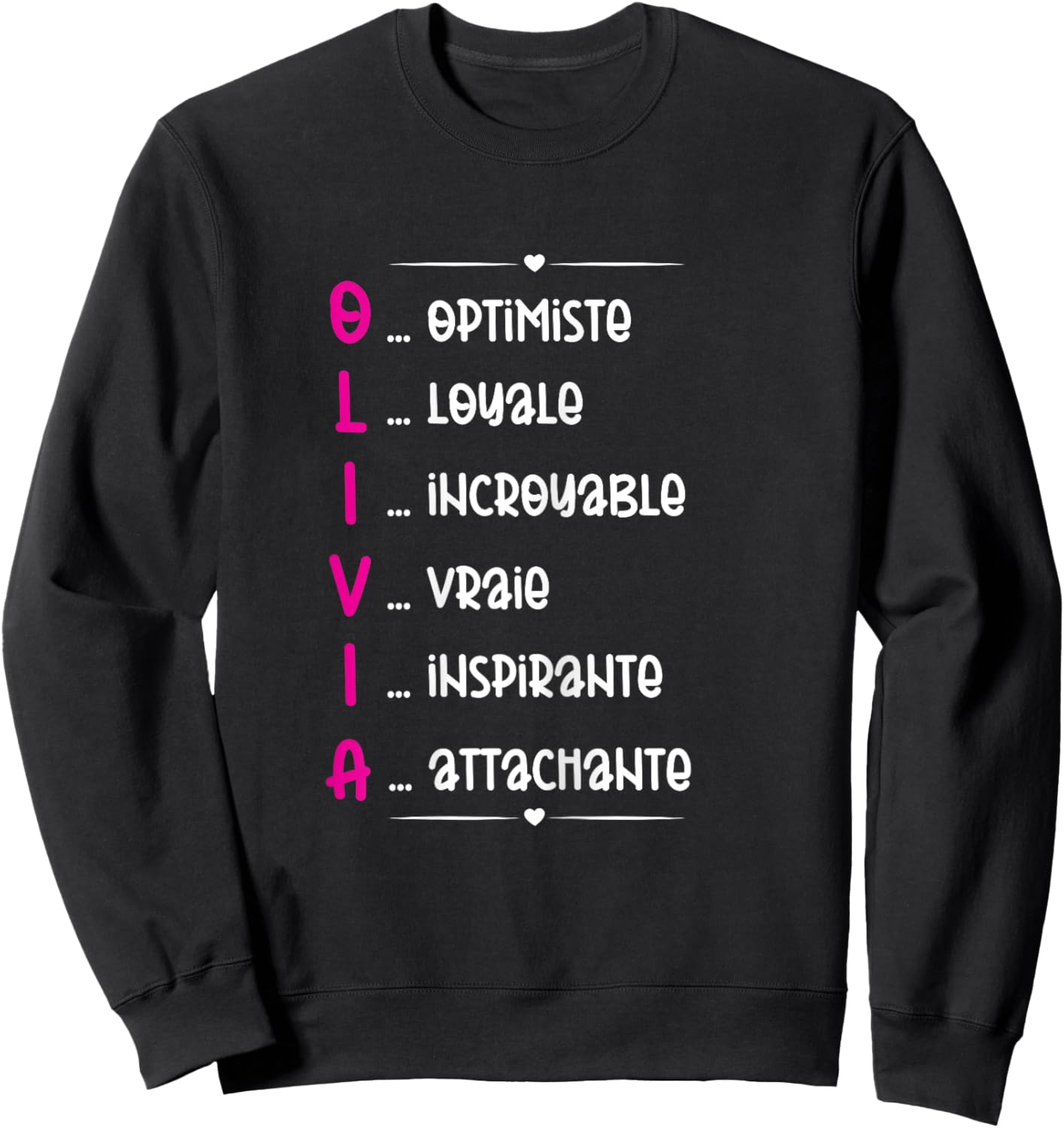 Olivia Prenom Personnalisé Femme Cadeau Prenom Olivia Girls' , Black Sweatshirt - Sweatshirt | Black