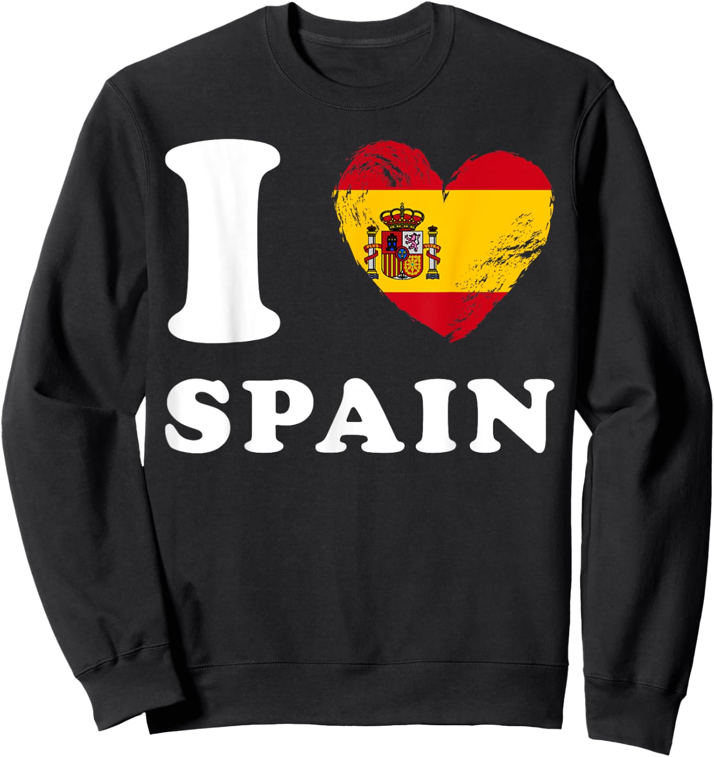 I Love Spain - Heart Flag Spain Sweatshirt - Sweatshirt | Black