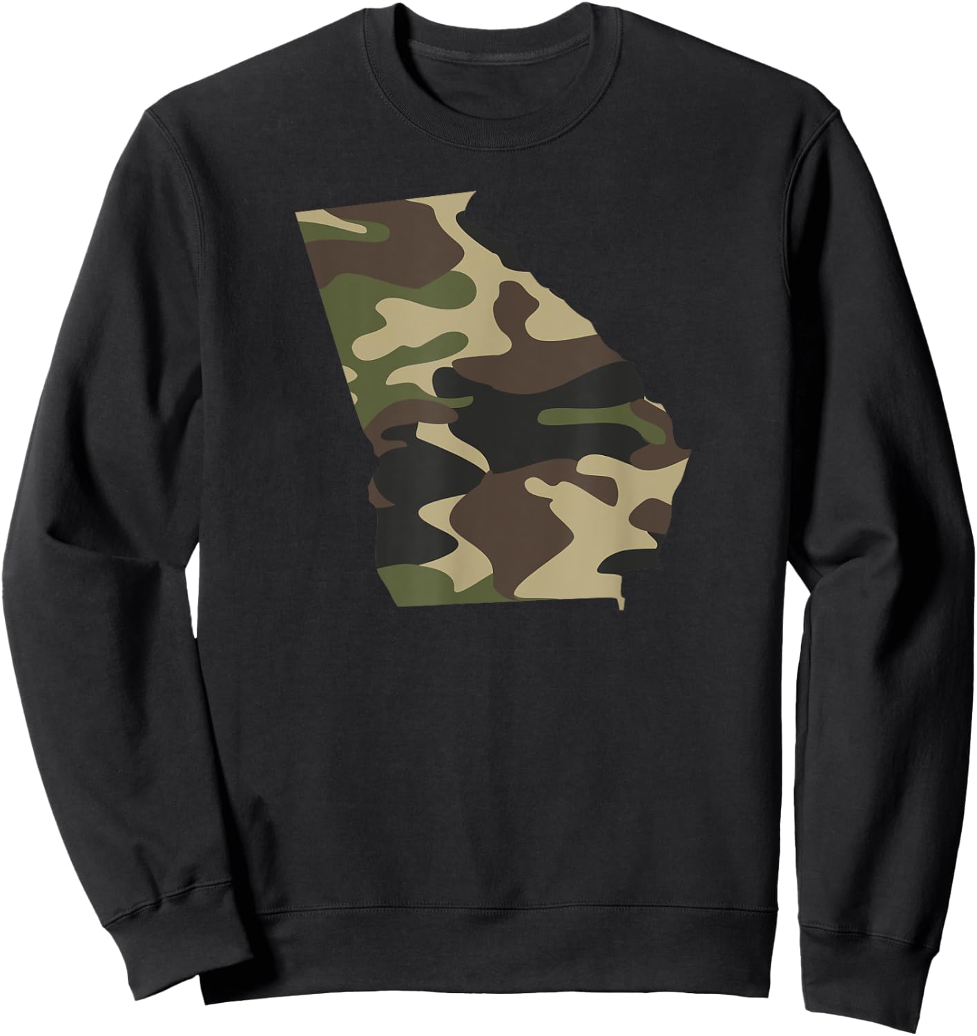 Georgia Military Camo State Outline Sweatshirt - Sweatshirt | Black