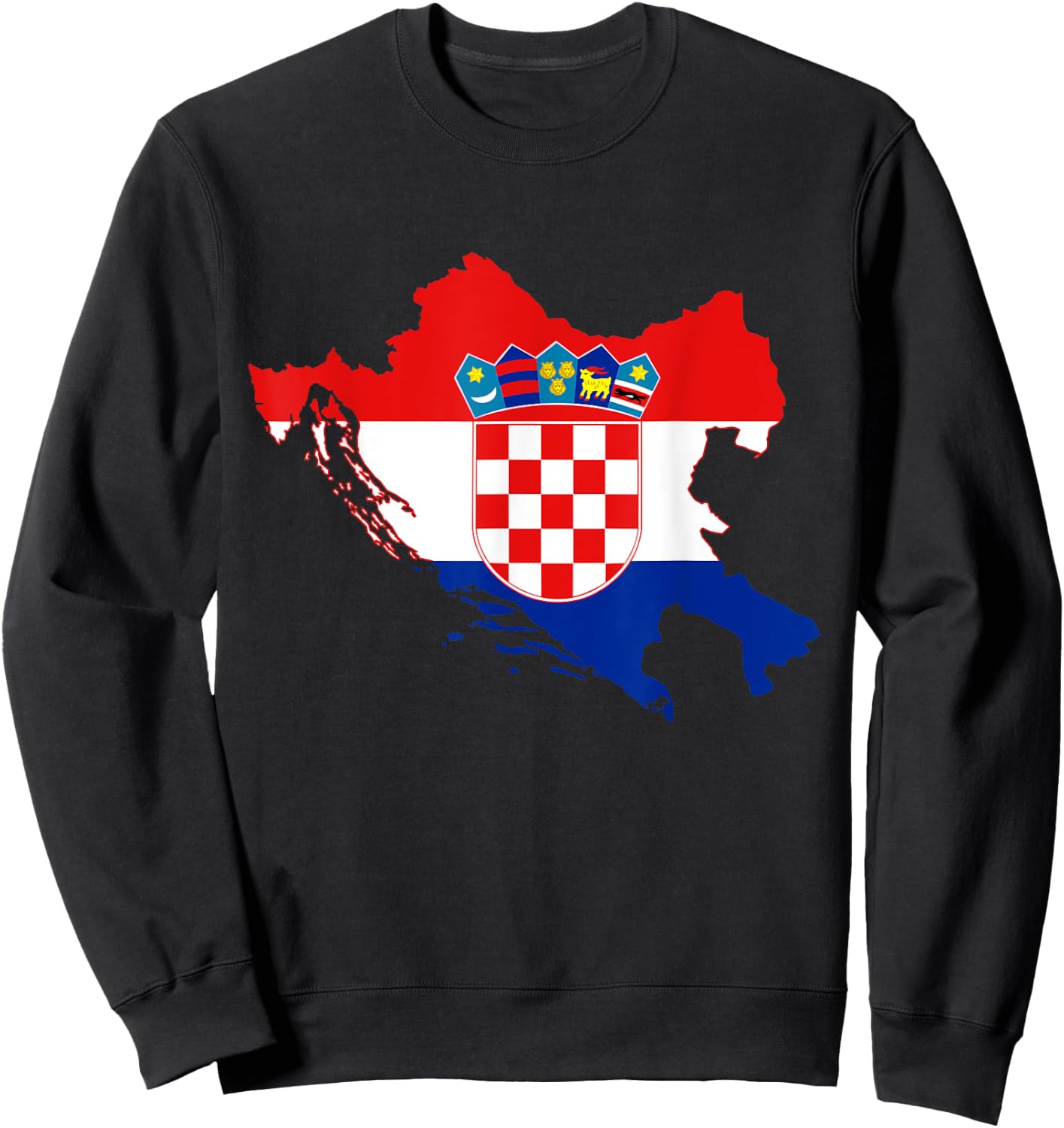 Kroatien , Kroatische Karte, Kroatien Shirts für Damen Sweatshirt - Sweatshirt | Black