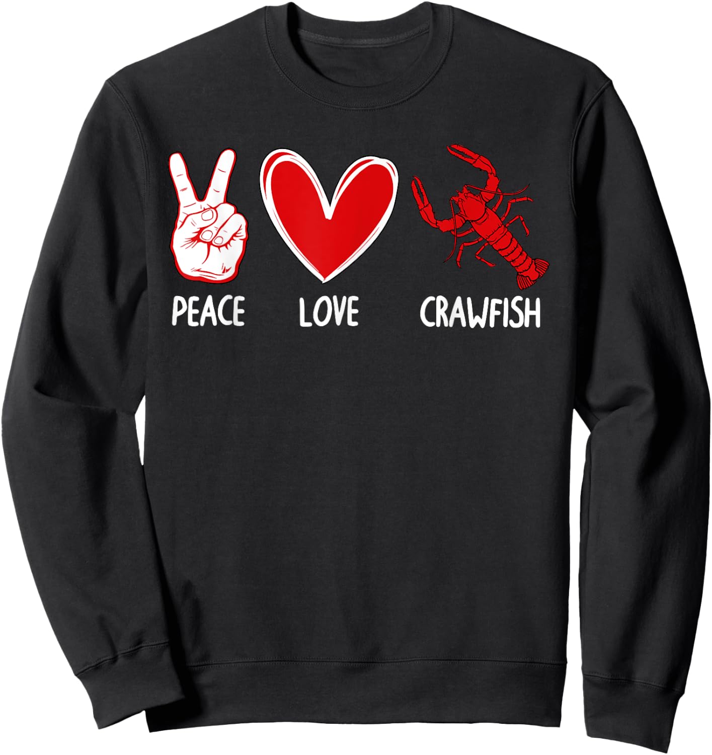 Funny Crawfish Art Women Kid Lobster Shellfish Lover Sweatshirt - Sweatshirt | Black