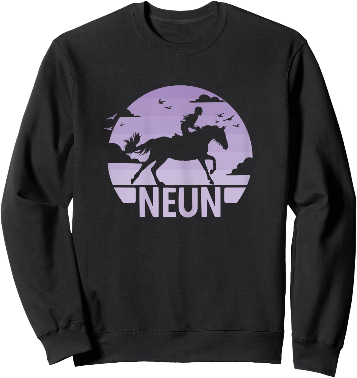 9. Geburtstag Reiterin 9 Jahre Mädchen Pferde Geburtstags Sweatshirt - Sweatshirt | Black