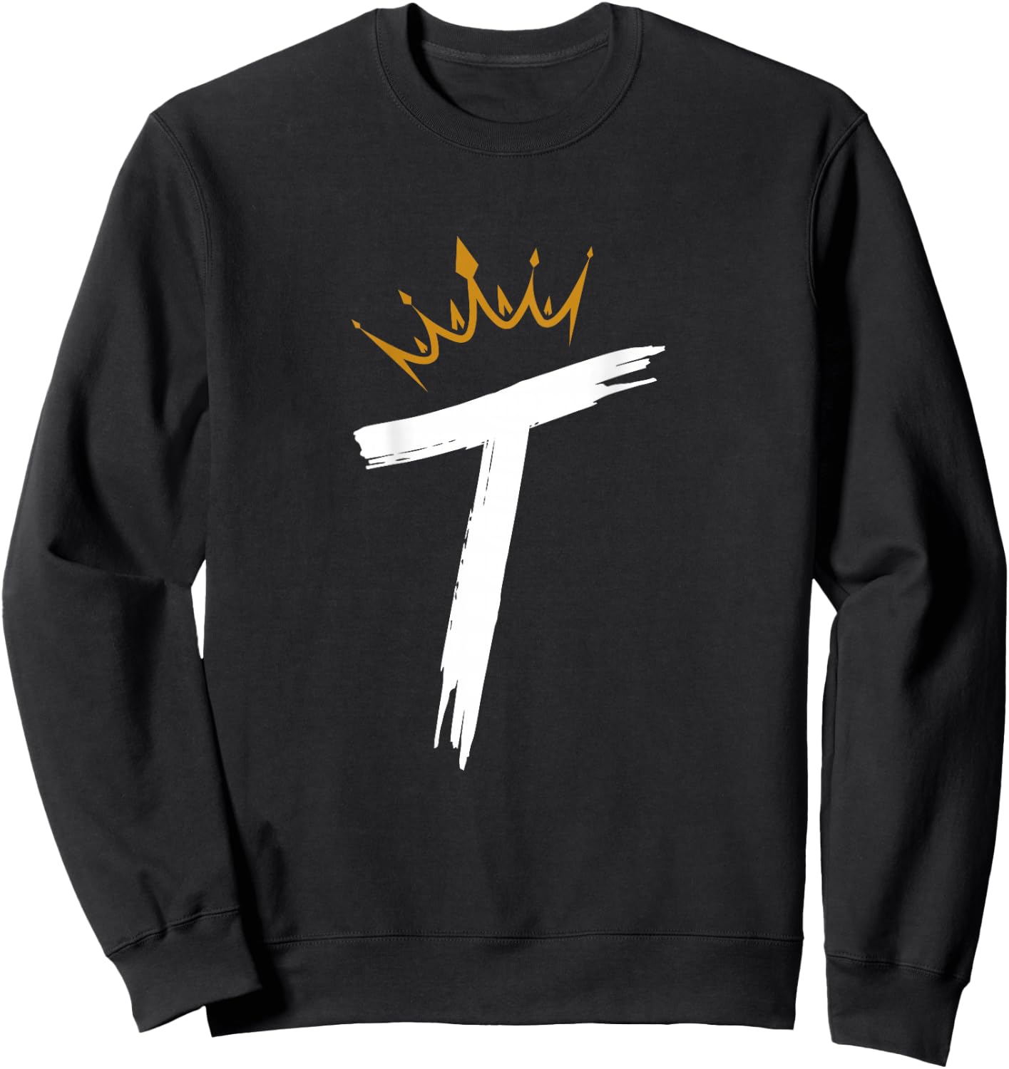 Queen King Letter T - BACKSIDE Letter With Crown Alphabet Sweatshirt - Sweatshirt | Black
