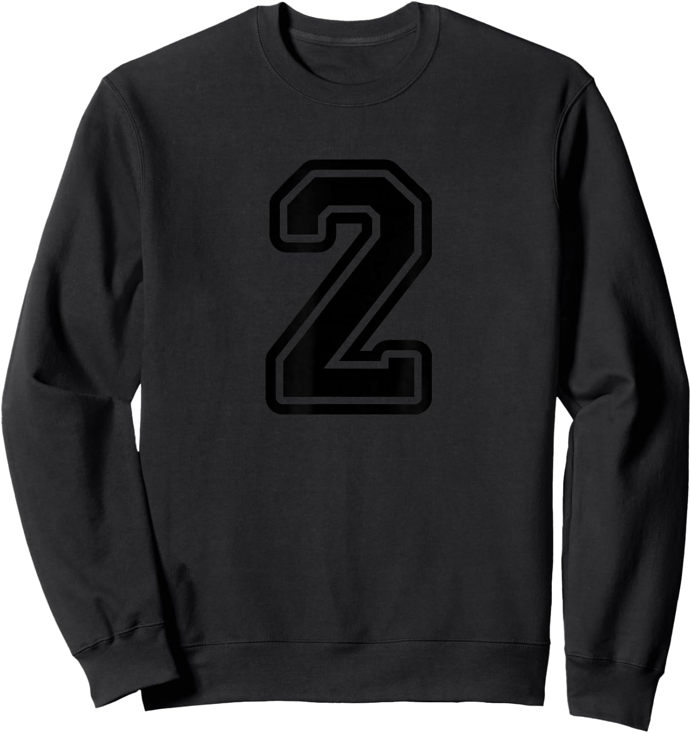 Black Sports Team Number #2 Sweatshirt - Sweatshirt | Black