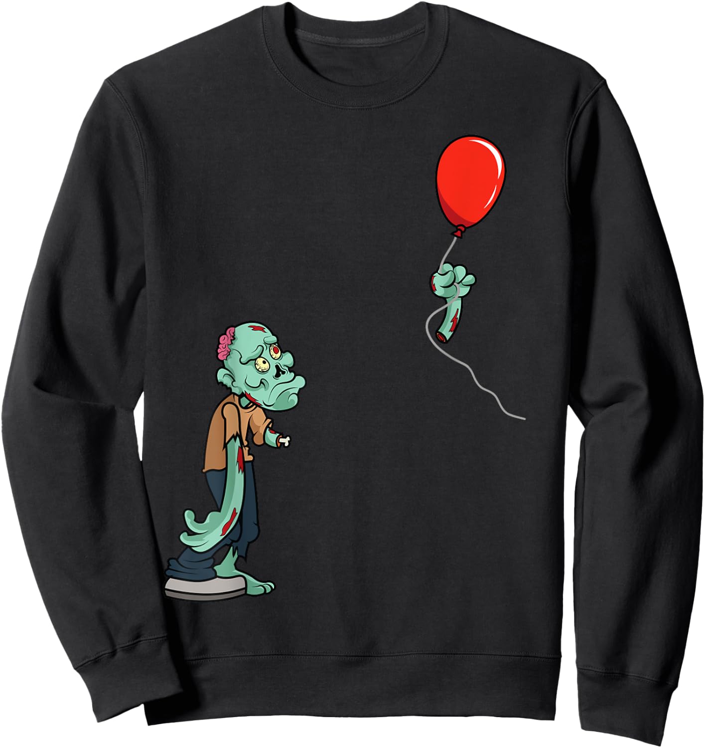 Halloween Funny Zombie Cut Off Arm Balloon Body Part Gift Sweatshirt - Sweatshirt | Black