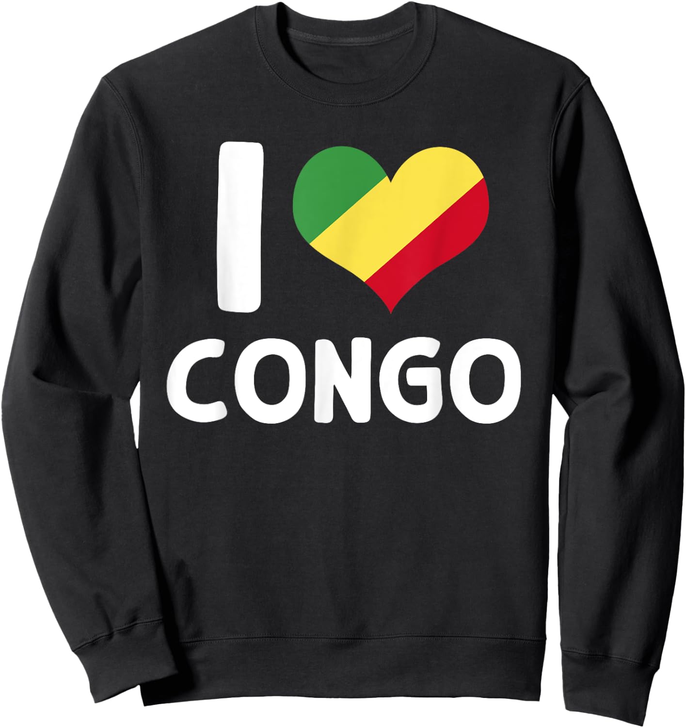 I Love Congo Flag Porter Brazzaville Africa , Black, S Sweatshirt - Sweatshirt | Black
