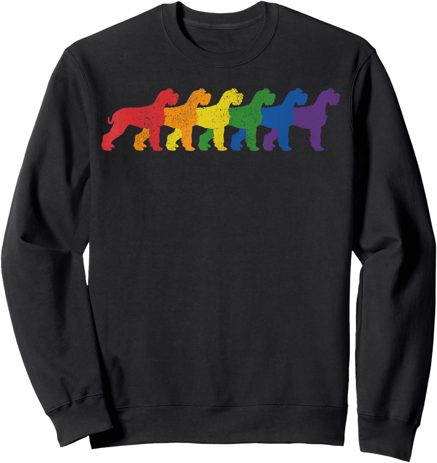 Schnauzer Dog Gay Pride LGBTQ Supporter Rainbow Ally Sweatshirt - Sweatshirt | Black