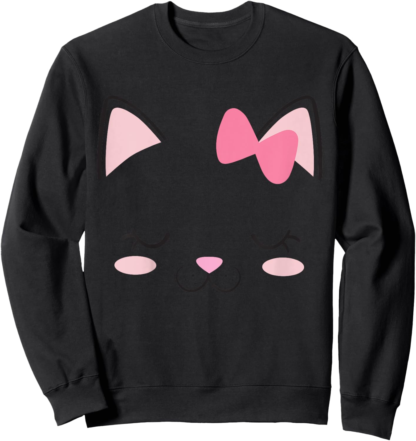 Children's Cat Face Cat Fancy Dress Costume Cat , White Sweatshirt - Sweatshirt | Black