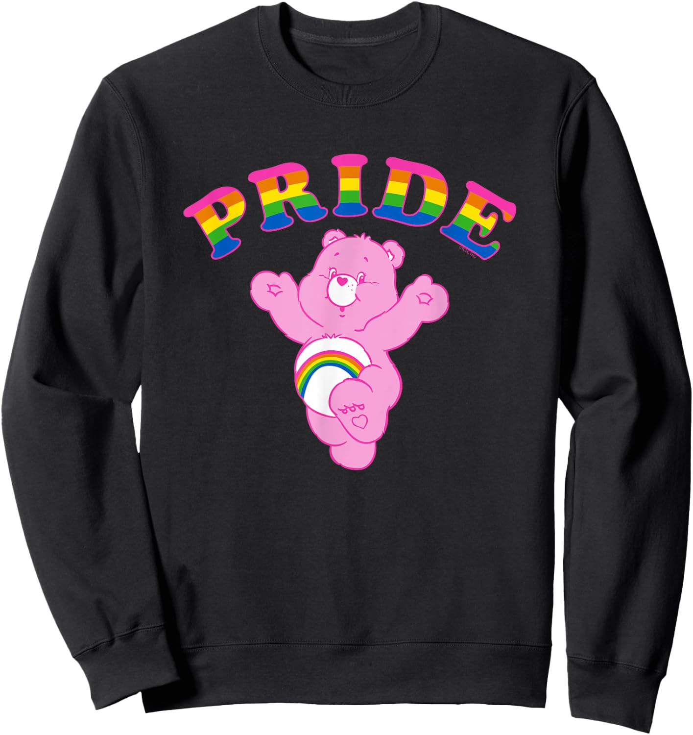 Care Bears Rainbow Pride Cheer Bear Retro Cartoon Sweatshirt - Sweatshirt | Black