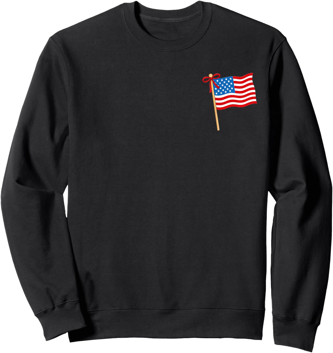 Loves Jesus and America Too Patriotic Faith 2 Side Sweatshirt - Sweatshirt | Black