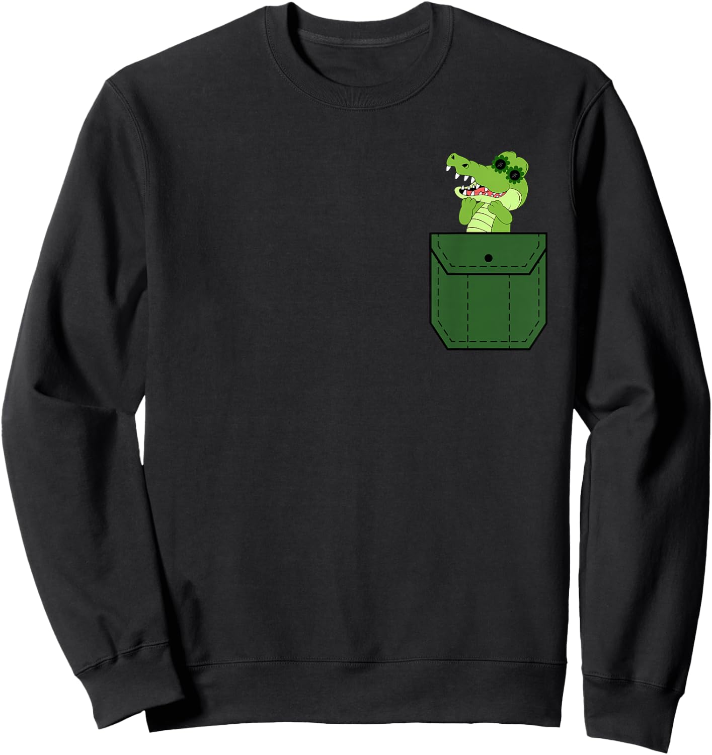 Crocodile Art Cool Kids Gator Lover Crocodile Sweatshirt - Sweatshirt | Black