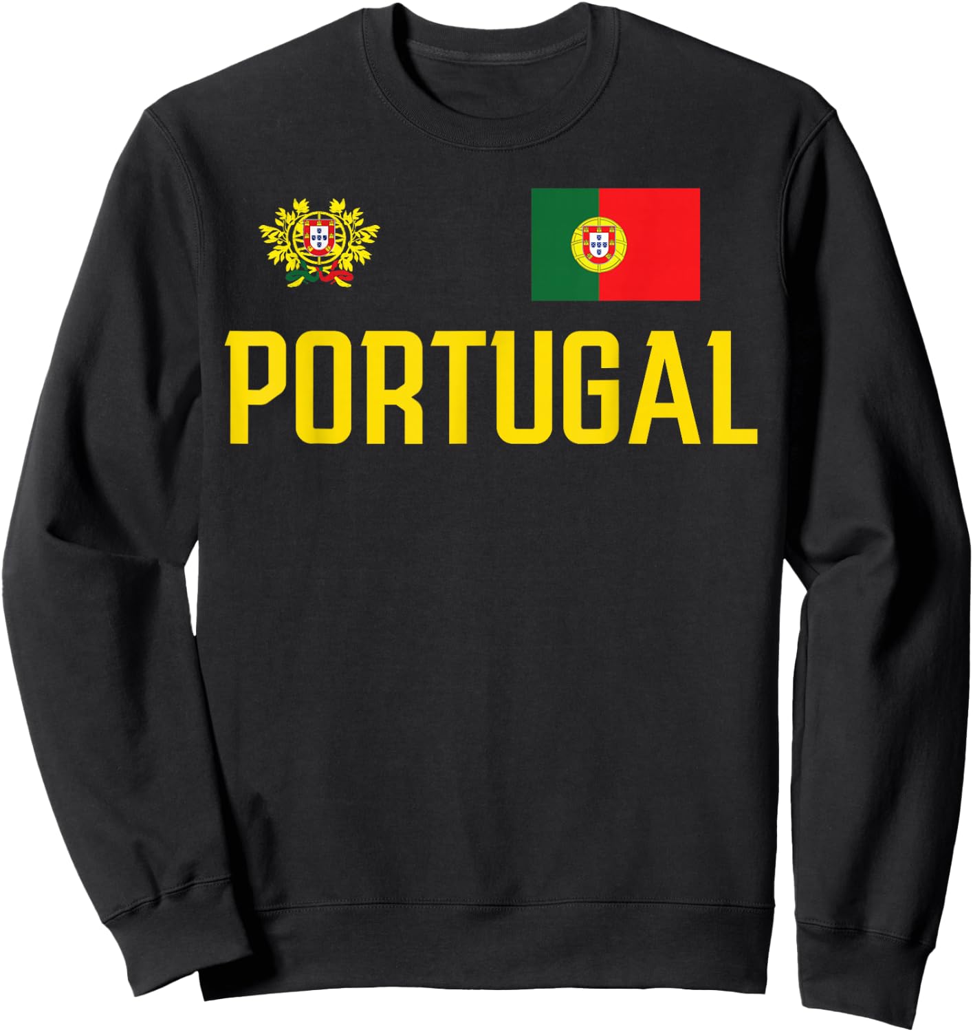 Portugal Flag Portuguese Football Soccer Fan Men Women Kids Sweatshirt - Sweatshirt | Black