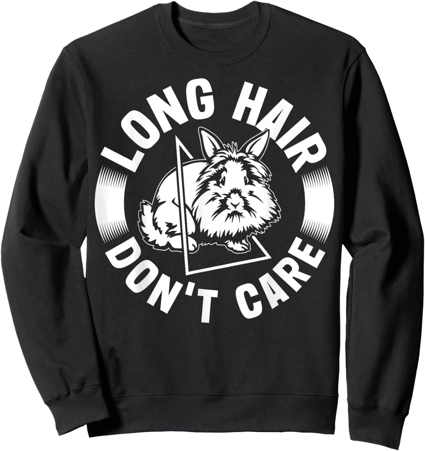 Long Hair - Don'T Care - Lionhead Rabbit Sweatshirt - Sweatshirt | Black