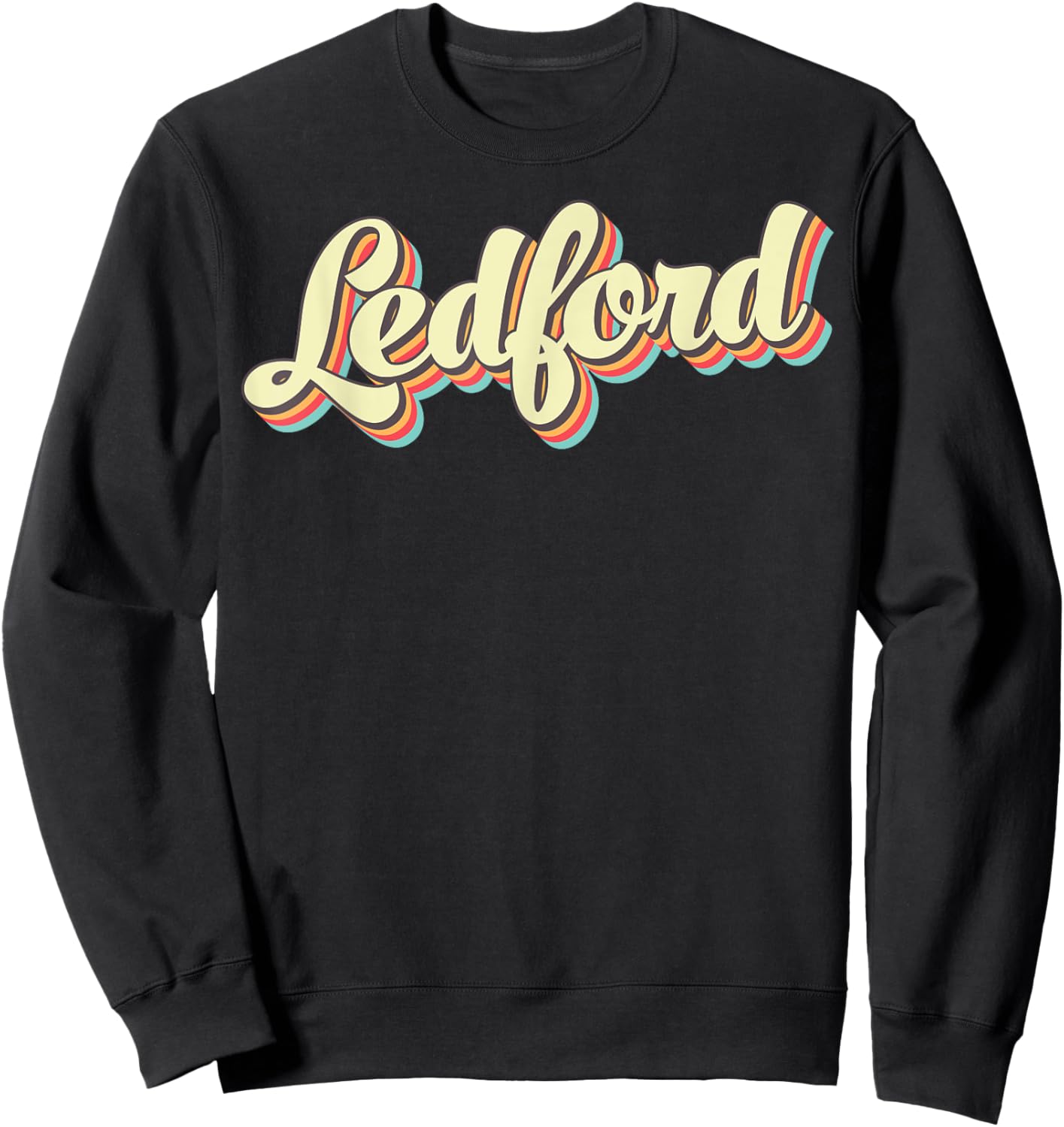 Ledford Retro Art Baseball Font Vintage Sweatshirt - Sweatshirt | Black