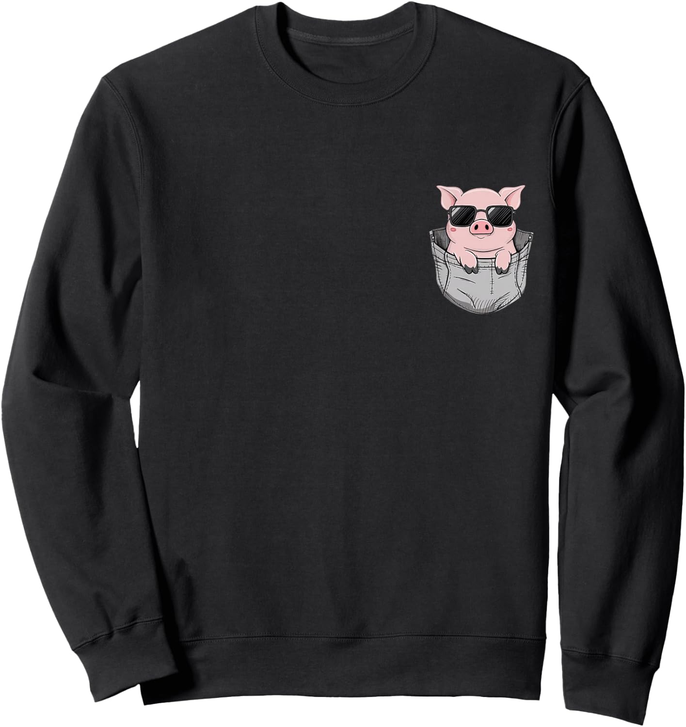 Pig in Pocket Sweatshirt - Sweatshirt | Black