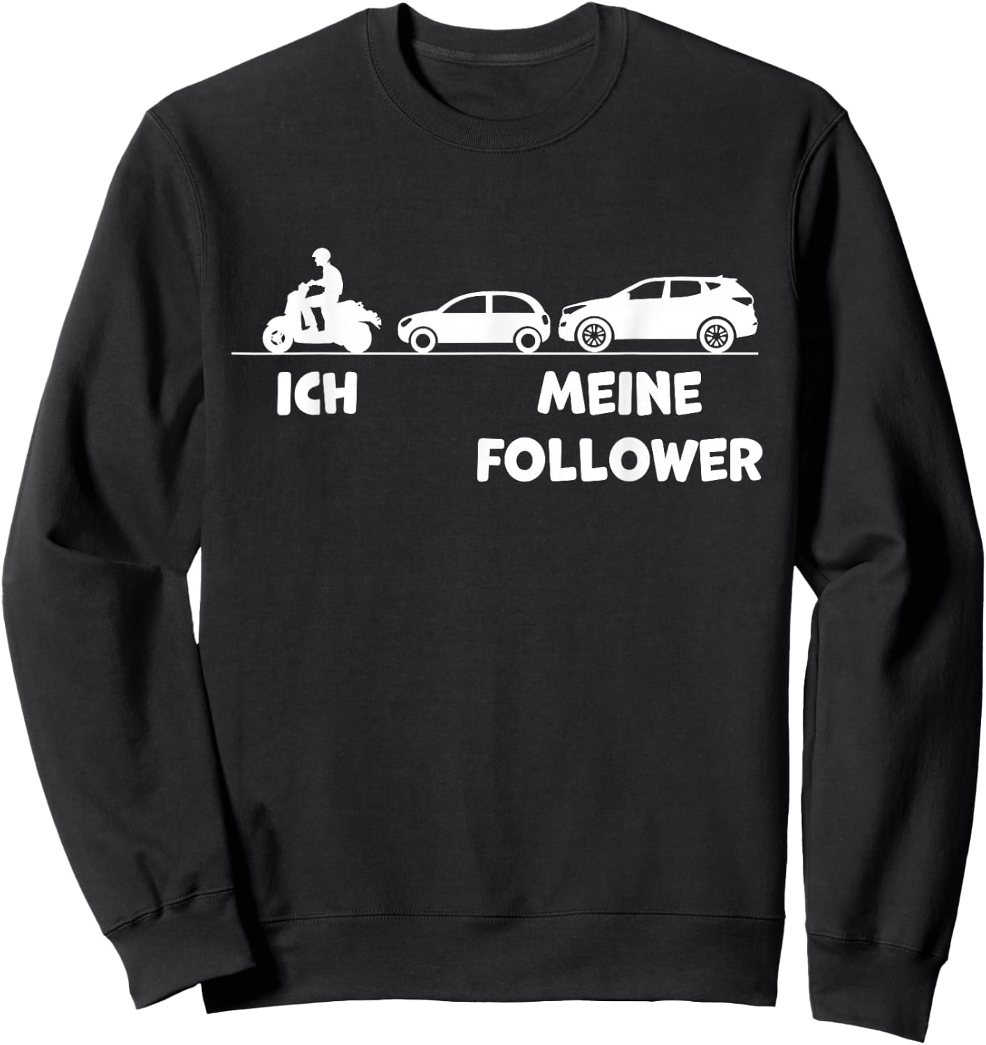 Ich und Meine Follower Lustiges Mofa Moped Roller Fahrer Sweatshirt - Sweatshirt | Black