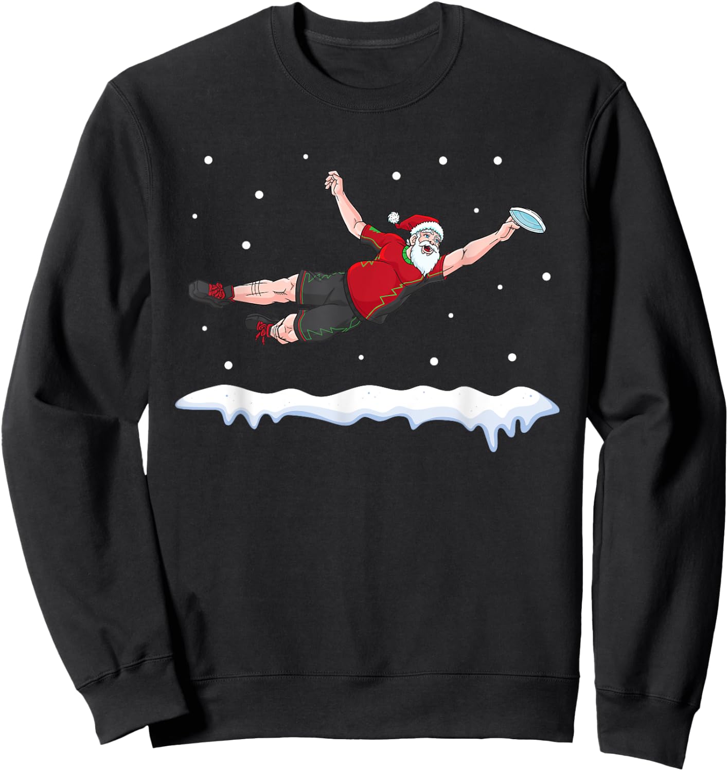 Ultimate Frisbee Santa Claus Sport Disc Golf Sweatshirt - Sweatshirt | Black
