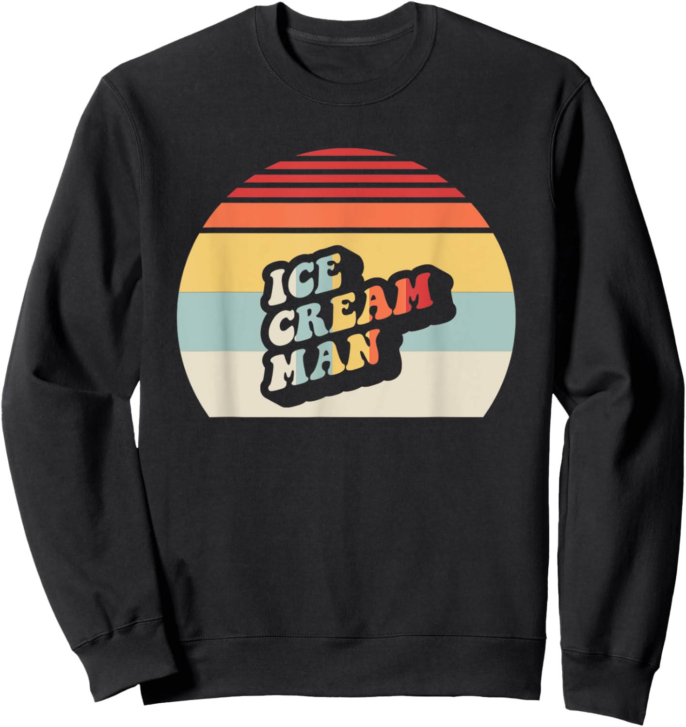 Ice Cream Man Retro Sunset Style Sweatshirt - Sweatshirt | Black