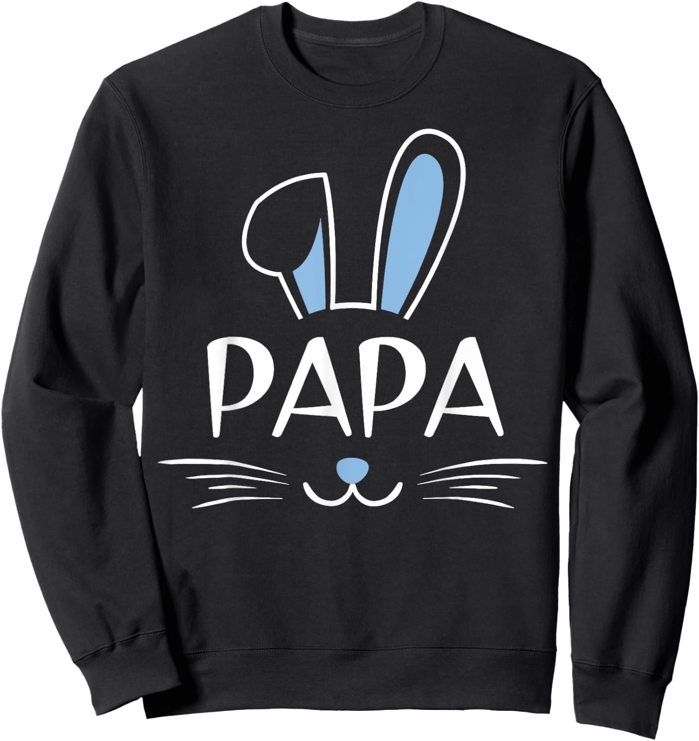 Papa Bunny Face Family Father's Day Easter Sweatshirt - Sweatshirt | Black