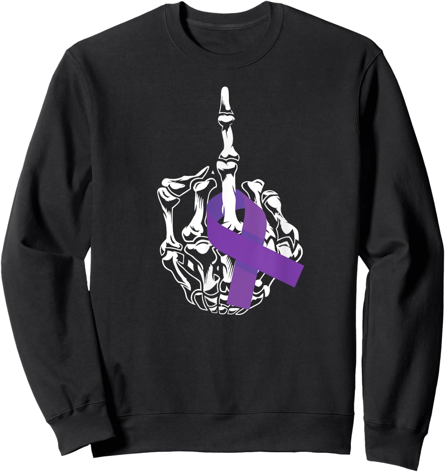 Fuck Testicular Cancer Middle Finger Testicular Cancer Sweatshirt - Sweatshirt | Black