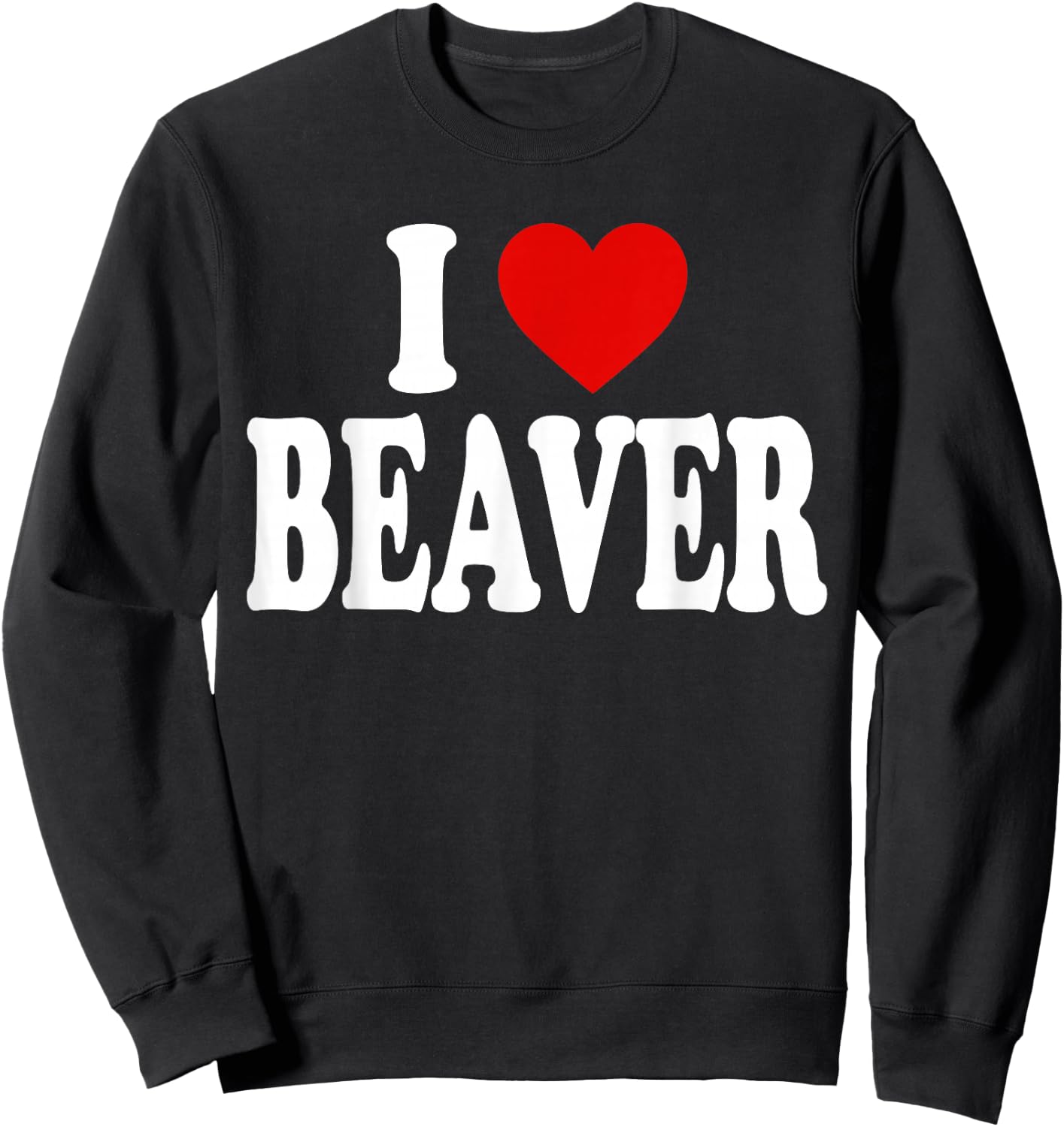 I Heart Love Beaver Sweatshirt - Sweatshirt | Black