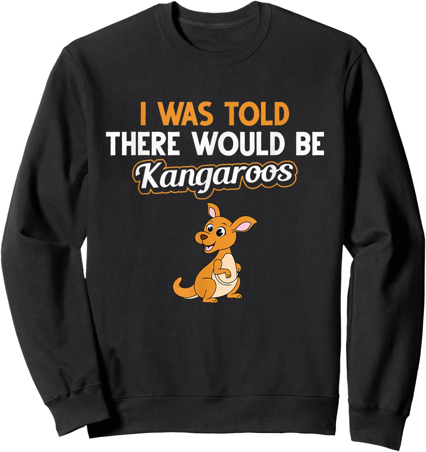 Kangaroo Design Men Women Boys Girls Kids Kangaroo Animal Sweatshirt - Sweatshirt | Black